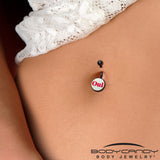 Black Anodized Glow in the Dark OUI Belly Ring by Onyx O
