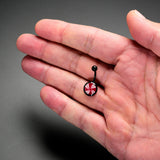 Black Glow in the Dark Holiday Peppermint Candy Belly Ring by Onyx O