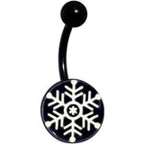 Black Glow in the Dark Holiday Snowflake Belly Ring by Onyx O