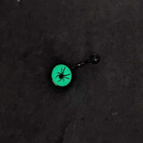 Black Glow in the Dark Black Widow Spider Belly Ring by Onyx O