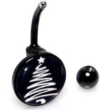 Black Glow in the Dark Holiday Christmas Tree Belly Ring by Onyx O