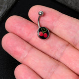 Cherry Heart Belly Ring by Onyx O