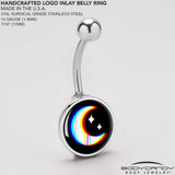 Chromatic Moon Belly Ring by Onyx O