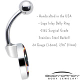 Chromatic Moon Belly Ring by Onyx O