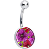 Blossom Creation Tropical Floral Flowers Belly Ring by Onyx O