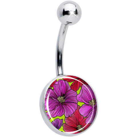 Blossom Creation Tropical Floral Flowers Belly Ring by Onyx O