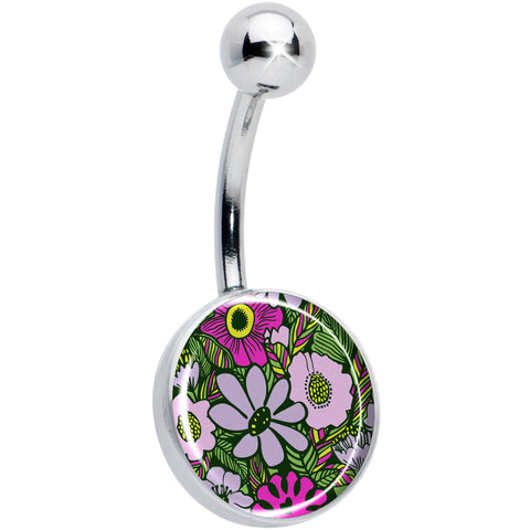 Blossom Creation Paradise of Pink Flowers Belly Ring by Onyx O