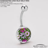 Blossom Creation Paradise of Pink Flowers Belly Ring by Onyx O