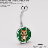 Christmas Holiday Gingerbread Kitty Cat Belly Ring by Onyx O
