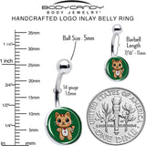 Christmas Holiday Gingerbread Kitty Cat Belly Ring by Onyx O