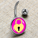 Heart Lock Belly Ring by Onyx O