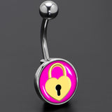 Heart Lock Belly Ring by Onyx O