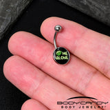 Black Green Leaf Me Alone Belly Ring by Onyx O