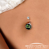 Black Green Leaf Me Alone Belly Ring by Onyx O
