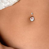 Christmas Peace Love Santa Belly Ring by Onyx O