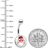 Christmas Peace Love Santa Belly Ring by Onyx O