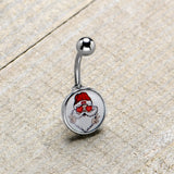 Christmas Peace Love Santa Belly Ring by Onyx O