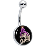 Burning Skull Candle Belly Ring by Onyx O