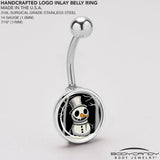 Christmas Holiday Spooky Snowman Belly Ring by Onyx O