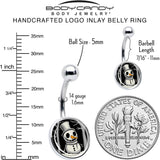 Christmas Holiday Spooky Snowman Belly Ring by Onyx O