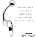 Christmas Holiday Spooky Snowman Belly Ring by Onyx O