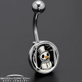Christmas Holiday Spooky Snowman Belly Ring by Onyx O