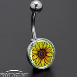 Blossom Creation Yellow Sunflower Belly Ring by Onyx O