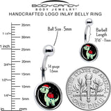 Christmas Holiday Dinosaur Belly Ring by Onyx O