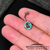 Christmas Holiday Weiner Dog Belly Ring by Onyx O
