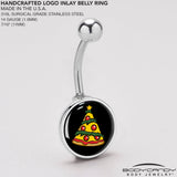 Christmas Holiday Pizza Tree Belly Ring by Onyx O