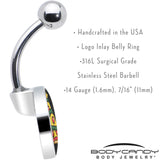 Christmas Holiday Pizza Tree Belly Ring by Onyx O