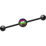 14G Black Anodized Cupcake Frank Monster Industrial Bar 37mm
