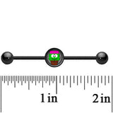 14G Black Anodized Cupcake Frank Monster Industrial Bar 37mm