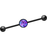 14G Black Anodized Universal Harmony Wolf Industrial Barbell 37mm