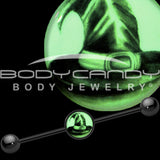14G Black Glow in the Dark Witch's Hat Industrial Barbell 37mm