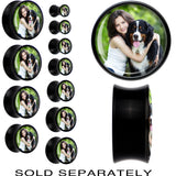 Black Acrylic Custom Photo Saddle Plug - buy 2 for a pair