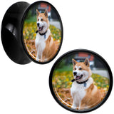 Black Acrylic Custom Photo Saddle Plug - buy 2 for a pair