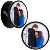 Black Acrylic Custom Photo Saddle Plug - buy 2 for a pair
