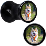 Black Acrylic Custom Photo Saddle Plug - buy 2 for a pair