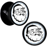 Christmas Retro Santa Ho Ho Ho Black Acrylic Saddle Plug Set Sizes 5mm to 20mm
