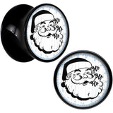 Christmas Retro Santa Ho Ho Ho Black Acrylic Saddle Plug Set Sizes 5mm to 20mm