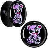 Attitude Teddy Bear Black Acrylic Saddle Plug Set by Onyx O