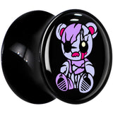 Attitude Teddy Bear Black Acrylic Saddle Plug Set by Onyx O