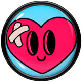 Black Acrylic Heartbreak Bandaged Heart Double Flare Plug Set by Onyx O