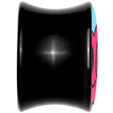 Black Acrylic Heartbreak Bandaged Heart Double Flare Plug Set by Onyx O