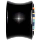 Black Acrylic Retro Boombox Double Flare Plug Set by Onyx O