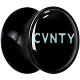 0G Phrase Logo CVNTY Black Acrylic Saddle Plug Set by Onyx O