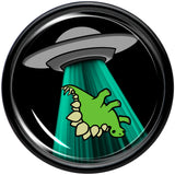 Black Acrylic Alien UFO Dinosaur Abduction Double Flare Plug Set by Onyx O
