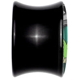 Black Acrylic Alien UFO Dinosaur Abduction Double Flare Plug Set by Onyx O