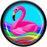 Black Acrylic Rainbow Sea Floating Flamingo Double Flare Plug Set by Onyx O